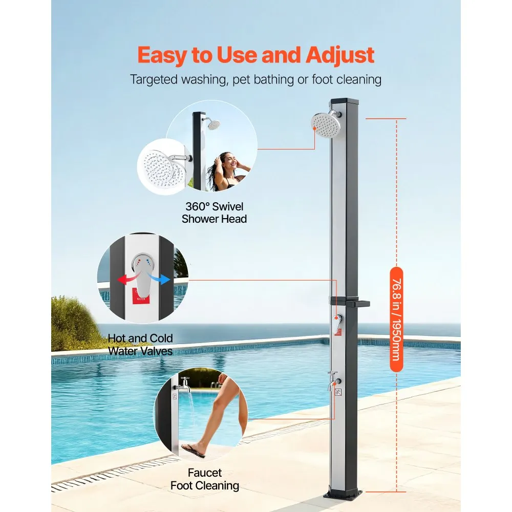 Dus solar exterior VEVOR 35L apa calda rece piscina gradina [4]