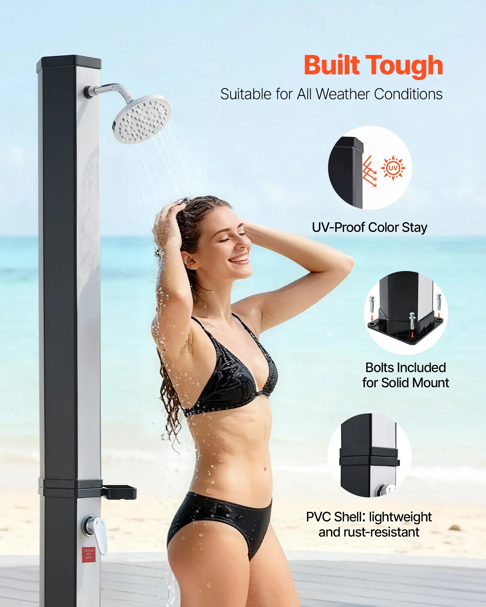 Dus solar exterior VEVOR 35L apa calda rece piscina gradina [3]