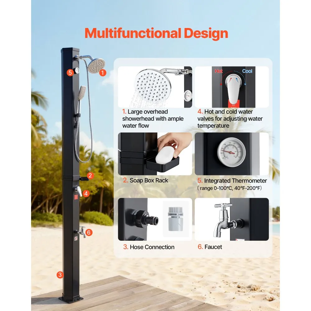 Dus solar exterior VEVOR 40L apa calda rece piscina gradina [4]