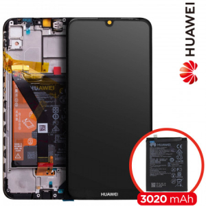 Display-uri si Touchscreen-uri - Ecran Display cu RAMA Huawei Y6 2019,Honor 8A, Logo Huawei, MRD-LX1 Original Service Pack