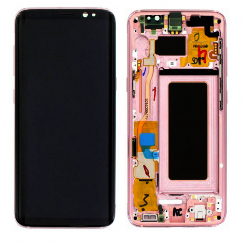 Display-uri si Touchscreen-uri - Ecran Display cu touchscreen si rama Samsung Galaxy S8 G950f Pink Roz