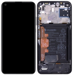 Display-uri si Touchscreen-uri - Original Display Huawei P40 Lite Original Negru Service Pack cu rama si Acumulator