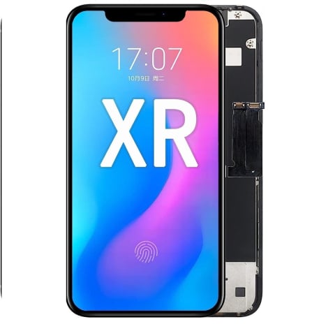 Display-uri si Touchscreen-uri - Display iPhone XR compatibil TFT, ecran complet cu placă spate metalică