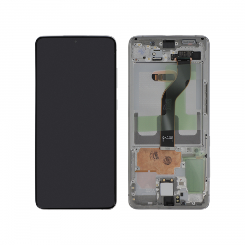 Display-uri si Touchscreen-uri - Ecran Display Alb Samsung Galaxy S20 Plus 5G – Rama Argintie