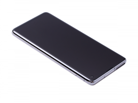Ecran Display cu Baterie Samsung S10 G973 Alb, Rama Silver GH82-18835B [1]