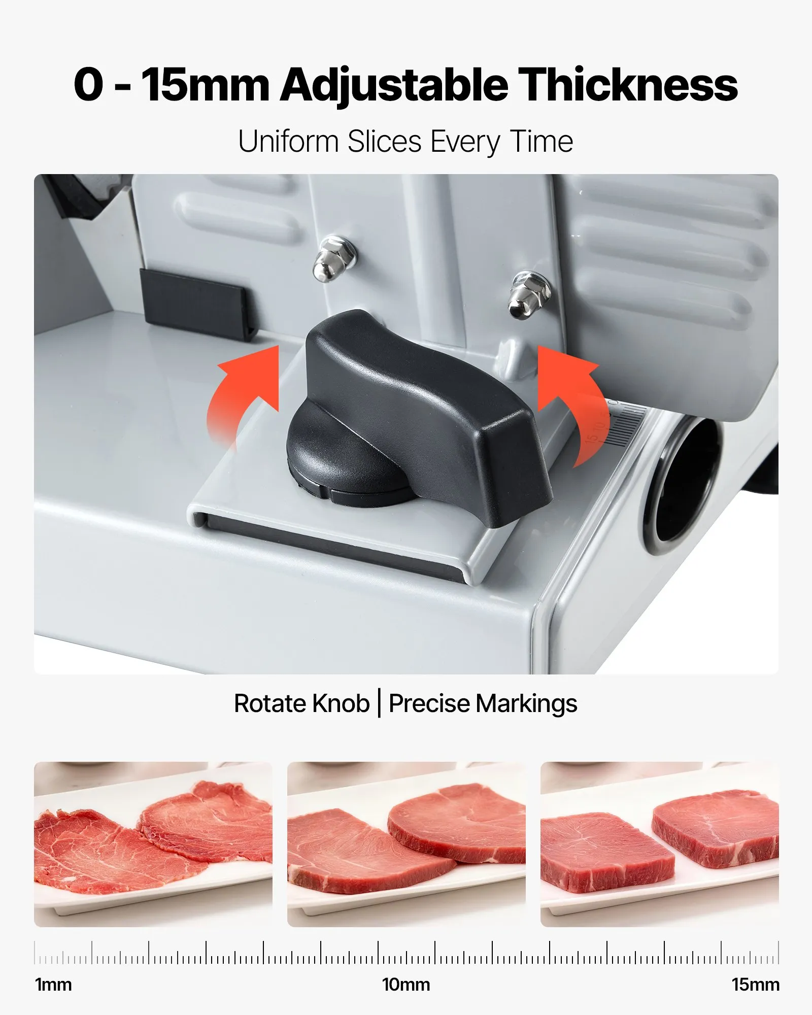 Feliator Carne Electric 190mm, 200W, Grosime Reglabilă 0-15mm, Lamă Inox SUS420 [2]