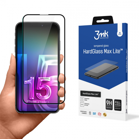 Folii Protectie - Folie sticla iPhone 15 Pro Max , 3mk HardGlass Max Lite™