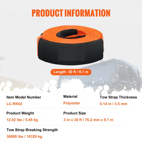 Kit Recuperare 16 tone, 10 metri, franghie recuperare, [3]