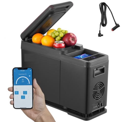 Frigidere  Auto cu Compresor - Frigider auto portabil cu compresor 8L 12V 24V 230V congelare -20°C Bluetooth