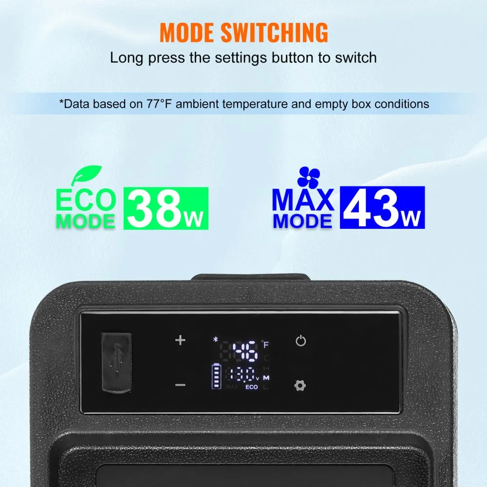 Frigider auto portabil cu compresor 8L 12V 24V 230V congelare -20°C Bluetooth [5]