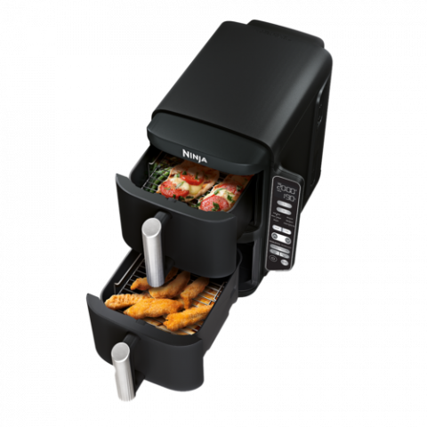 Airfryer Double Stack SL300, 2470W, 7.6L, 6 funcții de gătit, negru Ninja [1]