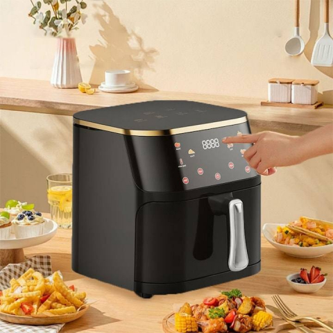 Friteuza cu aer cald 10L, XXL Digital Air Fryer, Gatire fara ulei, 2400 W, 6 programe presetate, Afisaj digital, Negru [2]