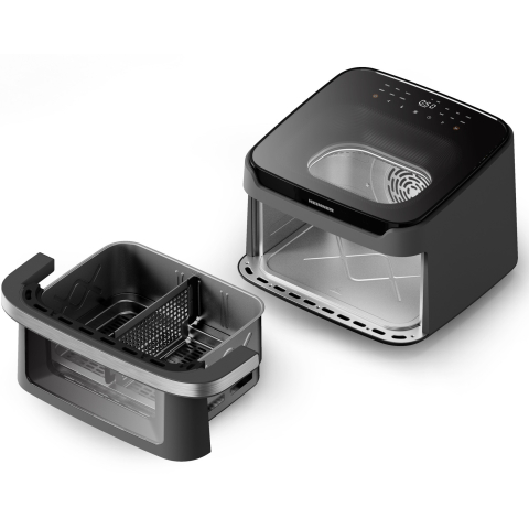 Friteuza cu aer cald Heinner AirBake Revolution, 2200W, capacitate 10l, tehnologie circulare rapida a aerului, cavitate metalica, 2 ferestre supraveghere si lumina interna automata, 80-200 grade C, ti [2]