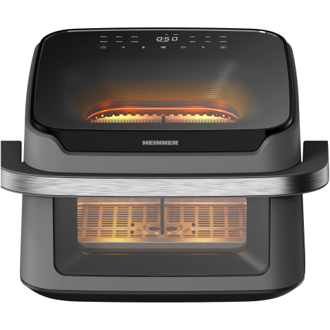 Friteuza cu aer cald Heinner AirBake Revolution, 2200W, capacitate 10l, tehnologie circulare rapida a aerului, cavitate metalica, 2 ferestre supraveghere si lumina interna automata, 80-200 grade C, ti [1]