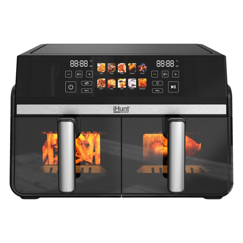 iHunt Bro Dual Air Fryer 10L (5L+5L) model 2026 – friteuză cu aer cald și ecran LED touch [4]