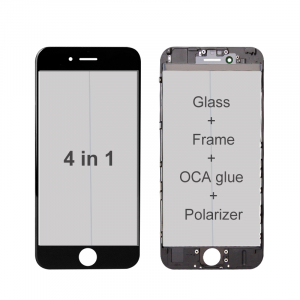Piese si Componente GSM - Sticla Geam cu rama Oca si polarizator pentru Iphone 7 Plus Negru