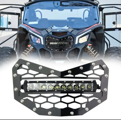 Grila fata cu proiector led Can Am Maverick X3, Canam/ Can-am/ Maverick x3/ Grilaj radiator / Protectie radiator [8]