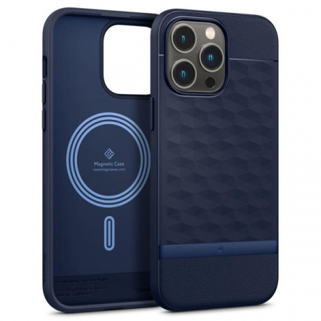 Husa iPhone - Husa iPhone 14 PRO Magsafe ,CASEOLOGY PARALLAX MAG MAGSAFE IPHONE 14 PRO MIDNIGHT BLUE