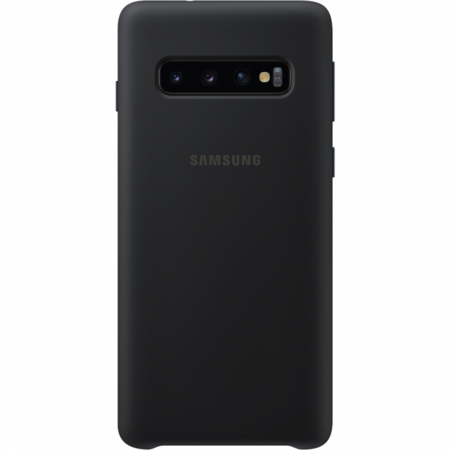 Husa spate Silicone Cover Flexible Gel pentru Samsung Galaxy S10, neagra [0]