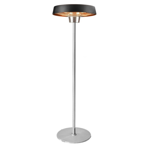 Incalzitoare, calorifere electrice - Incalzitor terasa portabil cu picior 1000w/2000W, aluminiu, IP34,inaltime 2.1m, cu intrerupator, fara telecomanda, lampa cu halogen