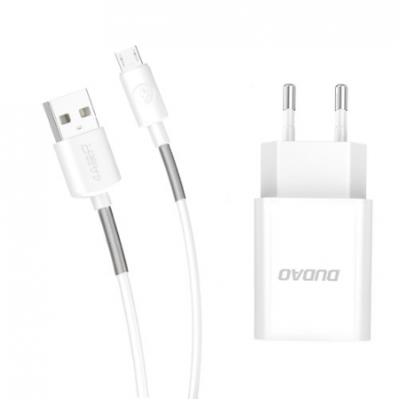 Incarcator Dudao 5V/2.4A QC3.0 Quick Charge 3.0 + cablu micro usb white (A3EU + Micro white [4]