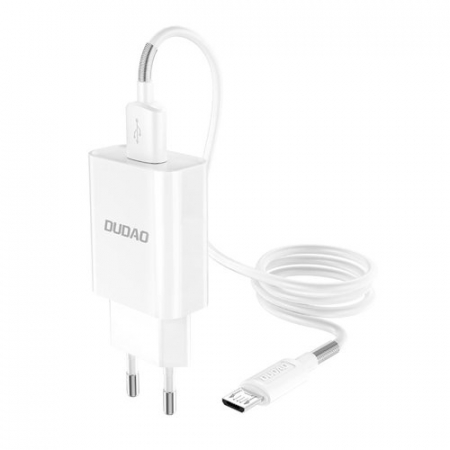 Incarcator Dudao 5V/2.4A QC3.0 Quick Charge 3.0 + cablu micro usb white (A3EU + Micro white [0]