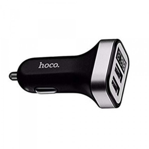 Incarcator auto Hoco cu Voltmetru, Dual USB, 3.1A, Negru [2]