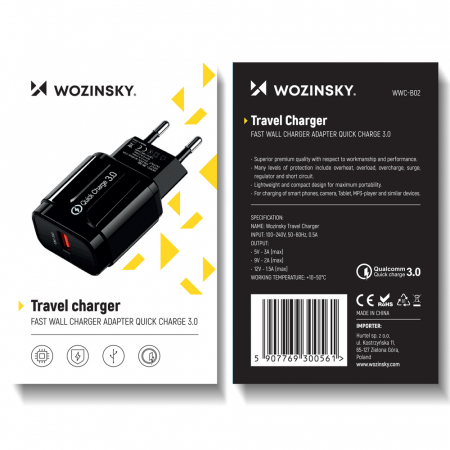 Incarcator Quick Charge 3.0 3 Amperi , Negru, Universal [1]