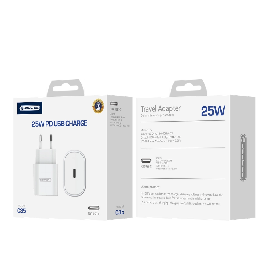 Samsung incarcatoare - Încărcător Type-C PD 25 W compatibil Samsung Xiaomi iPhone Motorola – alb