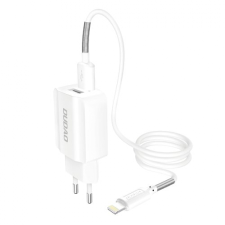 Incarcator iPhone Dudao cu cablu iPhone 2x USB 5V / 2.4A + Lightning cable white [0]
