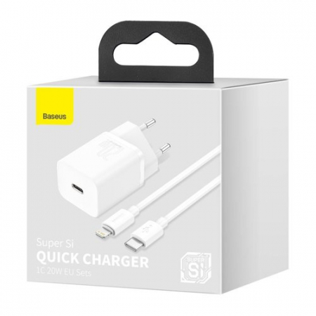 Incarcator iPhone Baseus Super Si 1C fast wall charger USB Type C 20 W Power Delivery + USB Type C - Lightning cable Incarcator iphone 14 [3]