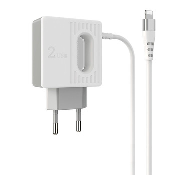 Incarcatoare iPhone - Incarcator iPhone Borofone cu cablu 2xUSB - 2,4A BA34