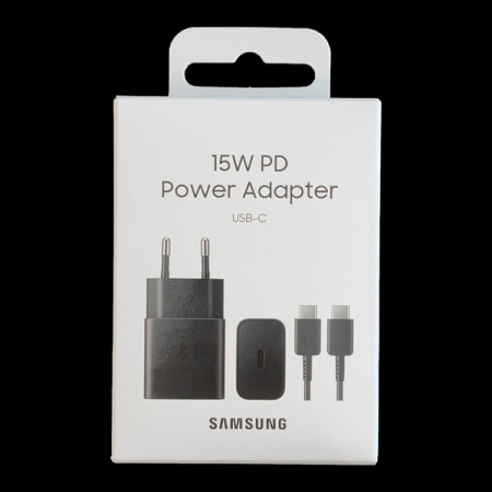 Incarcator retea Samsung USB wall charger Type C 15W PD AFC + USB Type C cable black (EP-T1510XBEGEU) [4]