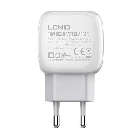 Incarcator cu Cablu Type C, usb C, LDNIO A1306Q 18W + USB-C cable [3]