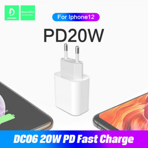 Pachet Set 10buc x Incarcator Type C  cu cablu Type C 3.6A, 20w, PD, Alb,Denmen [3]
