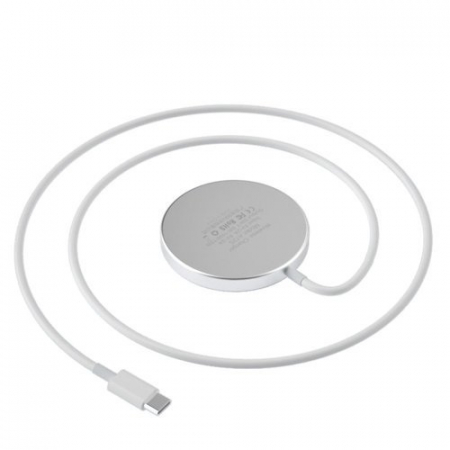 Incarcator Wireless iPhone MagSafe  Dudao Kit 15W Magnetic Wireless Charger Qi  20W AC Charger (MagSafe Compatible) White (A12XS) [2]