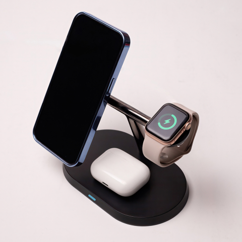Incarcator Wireless iPhone MagSafe Statie incarcare ,Maxlife MXWC-03 3in1 [4]