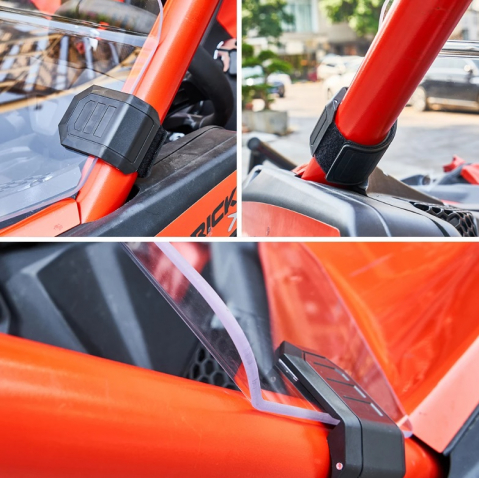 Parbriz Half Windshield Can-Am Maverick X3 policarbonat clar/fumuriu montaj rapid [1]