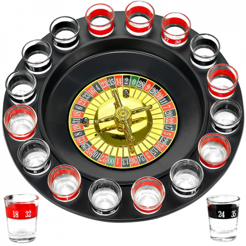 HOME - Joc de societate, ruleta + 16 pahare shot shot-uri