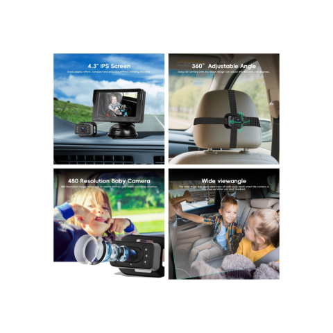 Kit Cameră Auto Bebeluși cu Monitor 4.3 Inch pentru Mașină [2]