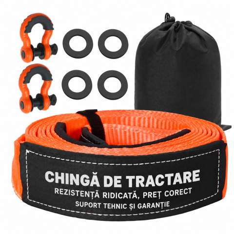Offroad - Kit chingă tractare off-road 6,1 m cu ocheți | Moka GSM