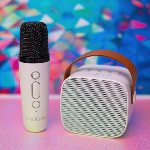 Kit Karaoke pentru copii - Kit Karaoke Maxlife Bluetooth karaoke speaker MXKS-100 white