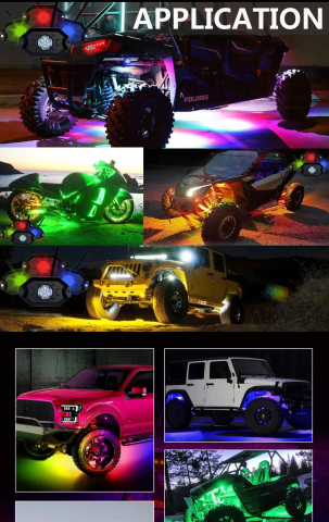 Kit lumini sub masina, Rock Lights, 8 module, cu aplicatie telefon si telecomanda , Maverick, Rzr, Can am, Polaris, Cf Moto, Segway - Copie [2]