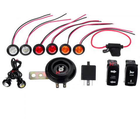 Kit Semnalizare - Kit semnalizare universal cu claxon , atv , ssv, canam, polaris, segway, cf moto, Sistem semnalizare, buton
