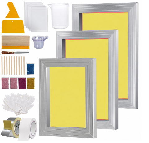 HOME - Kit Serigrafie 3 Rame Aluminiu 110 Mesh