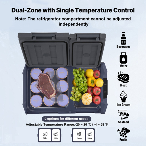 Ladă Frigorifică Auto Portabilă 39L cu Compresor Dual Zone, 12V/24V/230V, -20°C până la +20°C, Display LED [4]