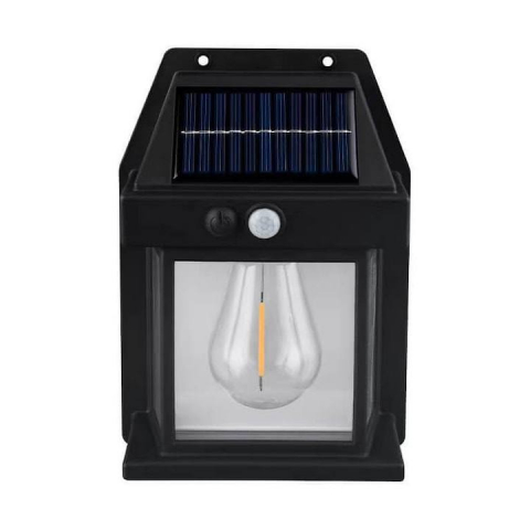 Lampa solara de perete, impermeabila in curte exterioare, lumina decorativa, Negru