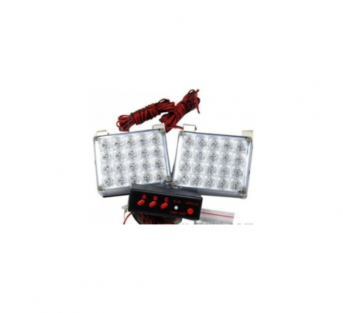 Lampa Stroboscopica Rosu Albastru led 12v, [2]