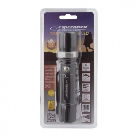 Lanterna LED CREE Q5 5W, 250 lumeni, Pana la 300 metri, CREE Q5, Pulse, Zoom, Negru [1]