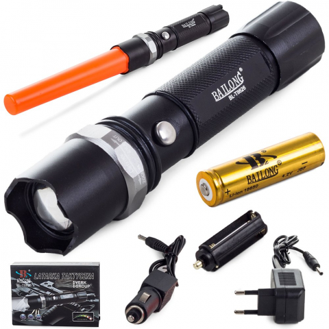 Accesorii supravietuire padure - Lanterna Puternica cautare, police, offroad , CREE , din aluminiu,functie zoom, iluminare 600metri, lanterna militara - Copie